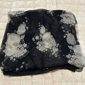 Alexander McQueen Skull Blossom Chiffon EUC